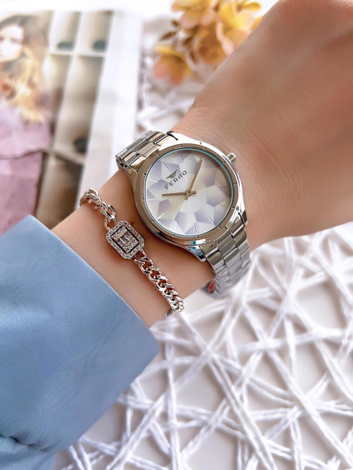 Ferro EFL21330A 36 mm Gri Çelik Kordon Analog Kadın Kol Saati