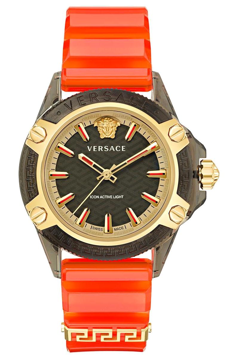 Versace VRSCVE6E00223 42 mm Turuncu Polikarbon Kordon Analog Unisex Kol Saati