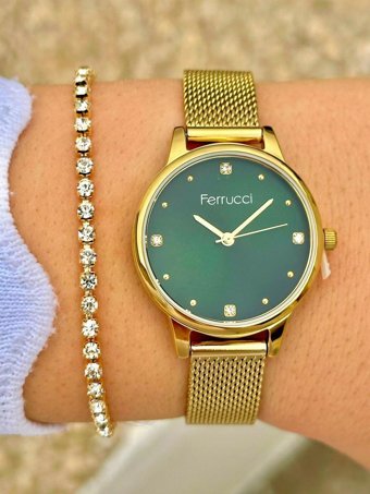 Ferrucci FRC.FT.1.206 38 mm Altın Çelik Kordon Analog Kadın Kol Saati