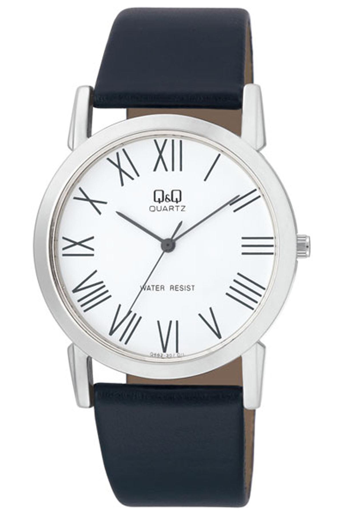 Q&Q 3A590 36 mm Siyah Deri Kordon Analog Kadın Kol Saati