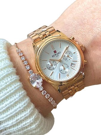 Reward Takvimli 36 mm Rose Gold Çelik Kordon Analog Kadın Kol Saati