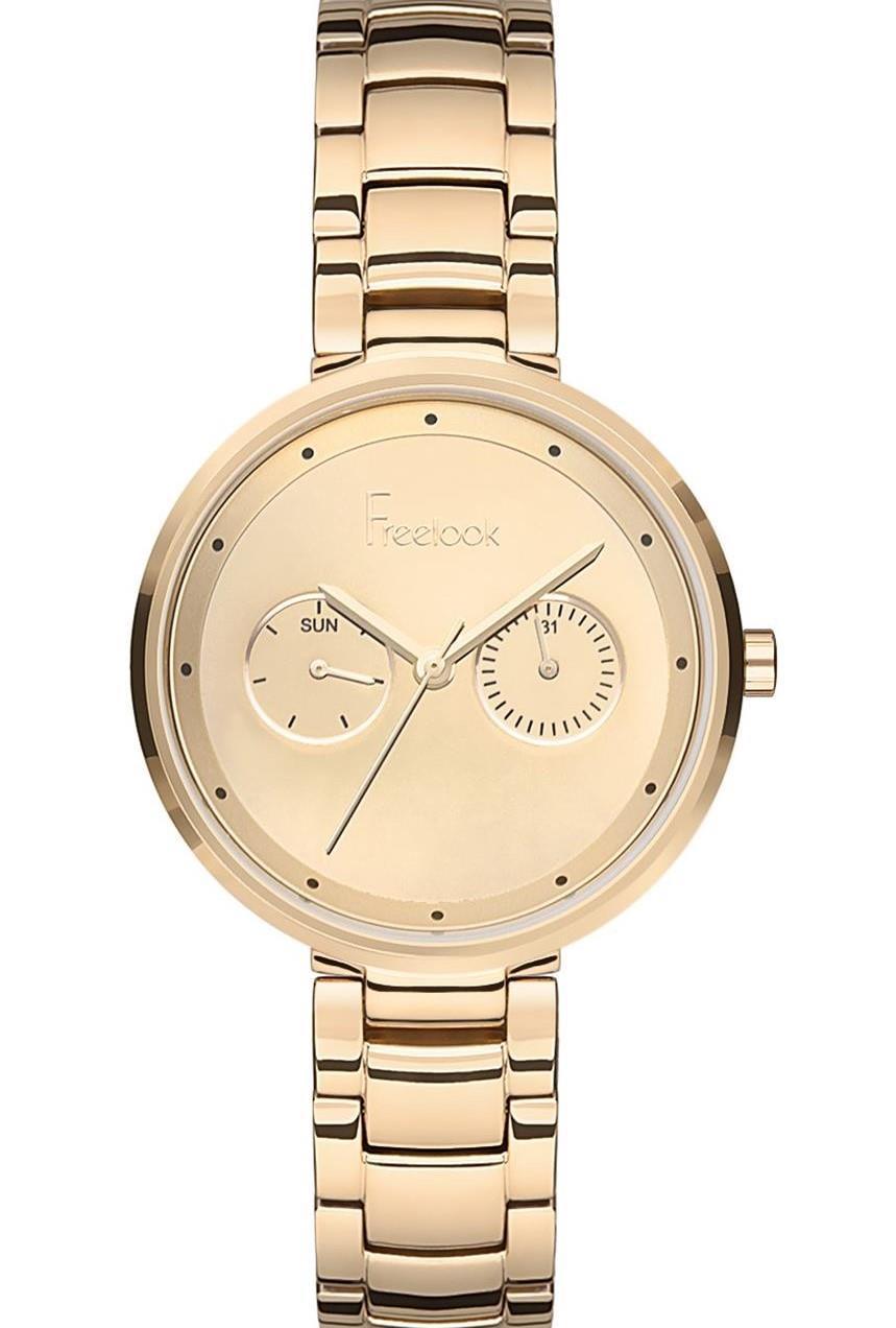 Freelook F.8.1047.06 38 mm Altın Çelik Kordon Analog Kadın Kol Saati