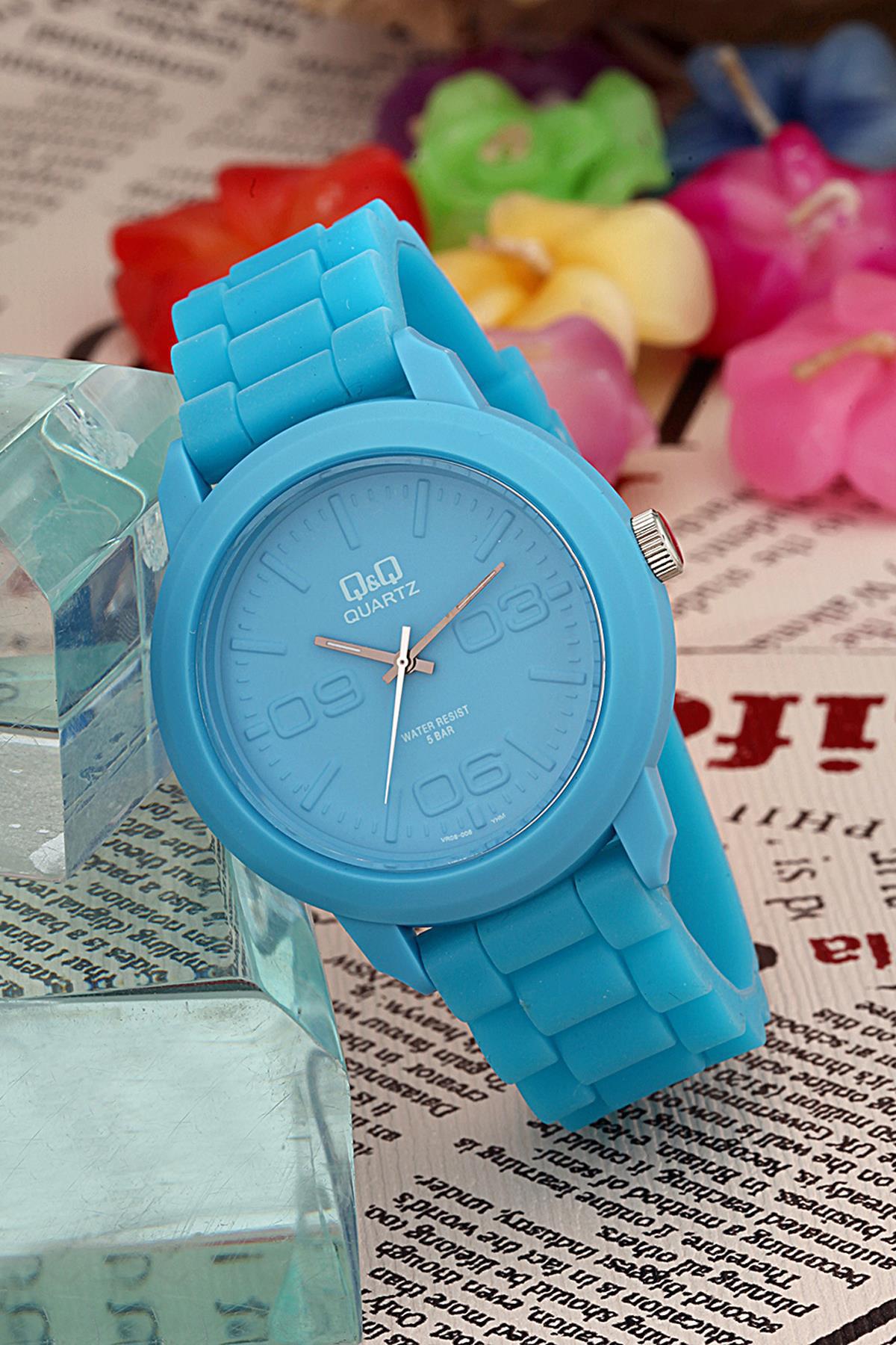 Q&Q 3B686 36 mm Mavi Silikon Kordon Analog Kadın Kol Saati