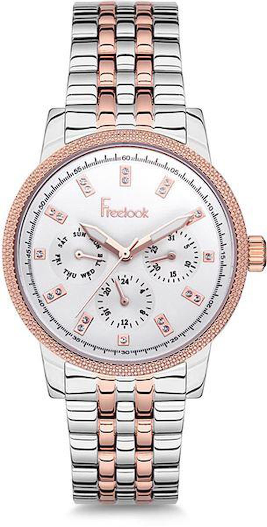 Freelook F.8.1086.03 34 mm Gri-Rose Gold Çelik Kordon Analog Kadın Kol Saati