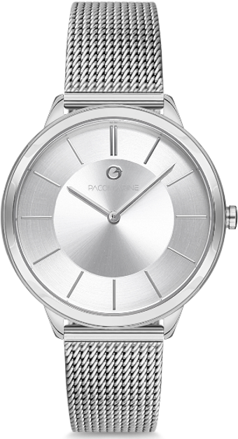 Pacomarine PM.51203.07 38 mm Gri Çelik Kordon Analog Kadın Kol Saati