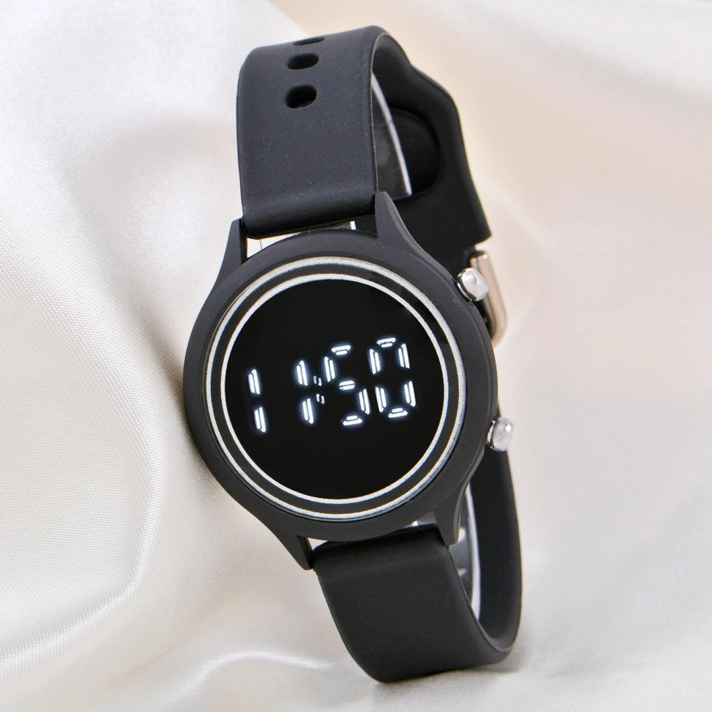 Saattino ST-304169 37 mm Antrasit Silikon Kordon Dijital Kadın Kol Saati