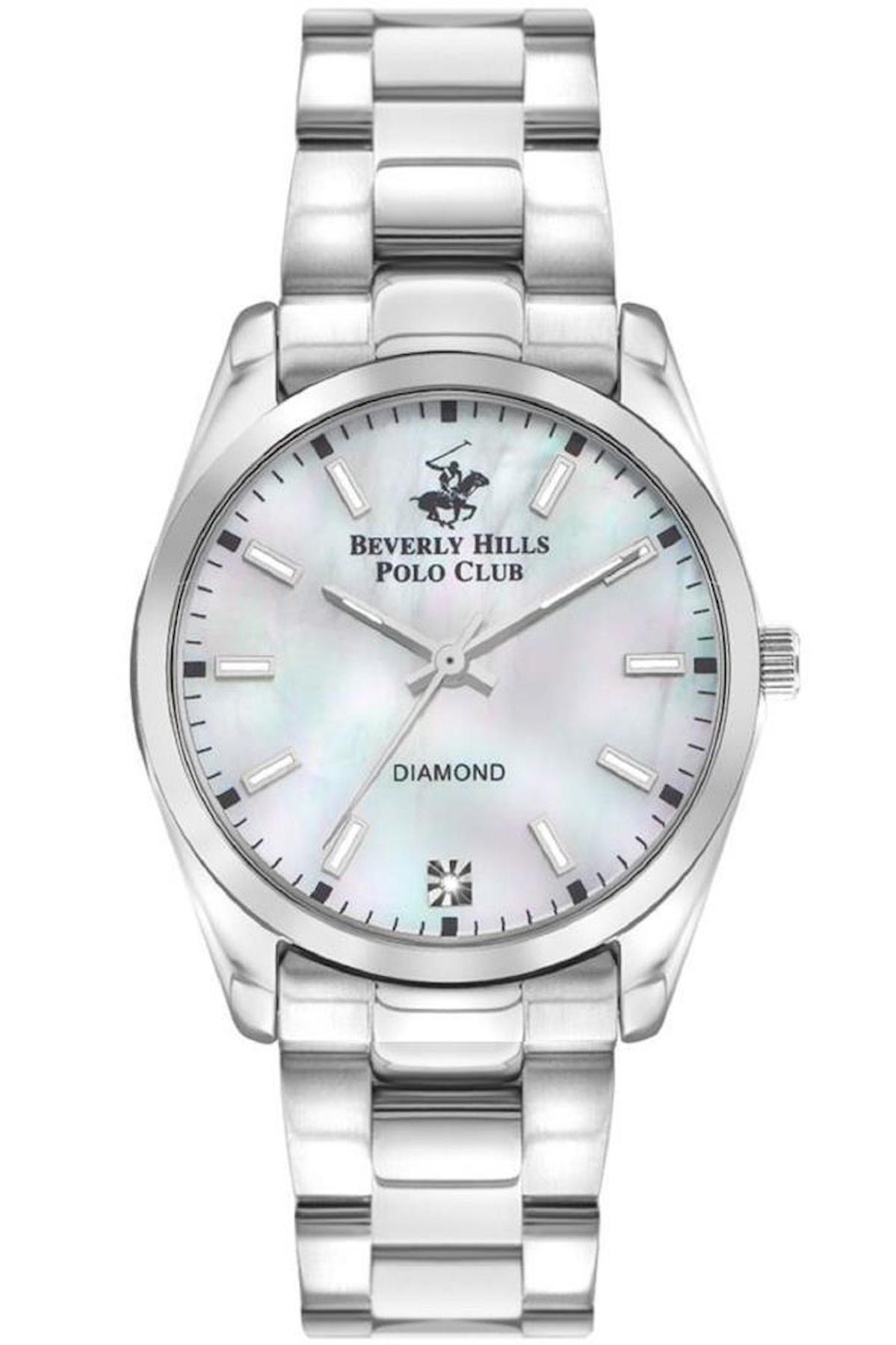 Beverly Hills Polo Club BP3301X.320 35 mm Gri Çelik Kordon Analog Kadın Kol Saati