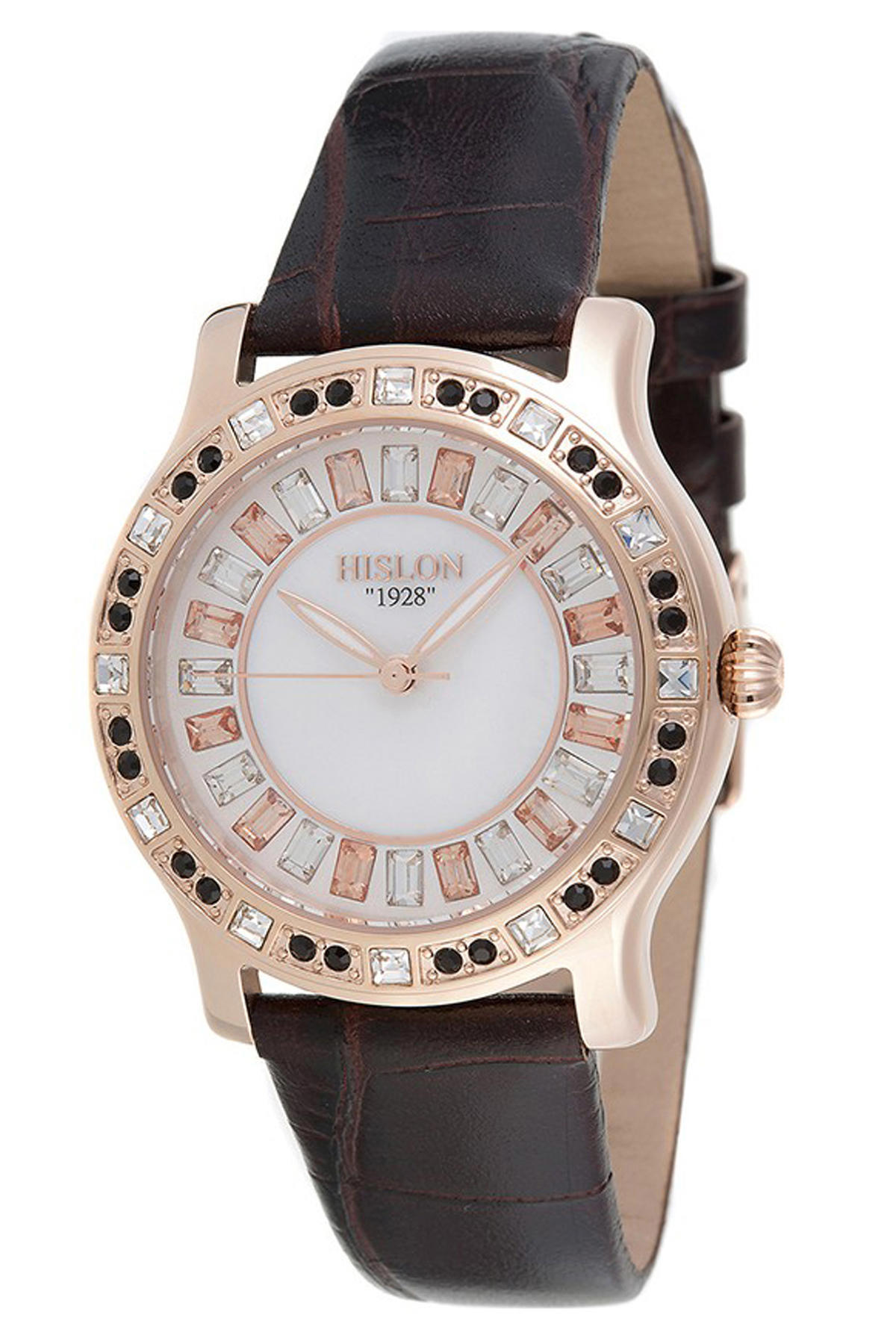 Hislon 363352-21221 26 mm Kahverengi Deri Kordon Analog Kadın Kol Saati