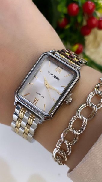 Tom Jones MN.1.1338.01 20-25 mm Altın-Gri Çelik Kordon Analog Kadın Kol Saati