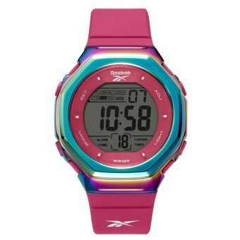 Reebok RV-UNI-G9-SZPR-WR Takvimli 45 mm Pembe Plastik Kordon Dijital Kadın Kol Saati