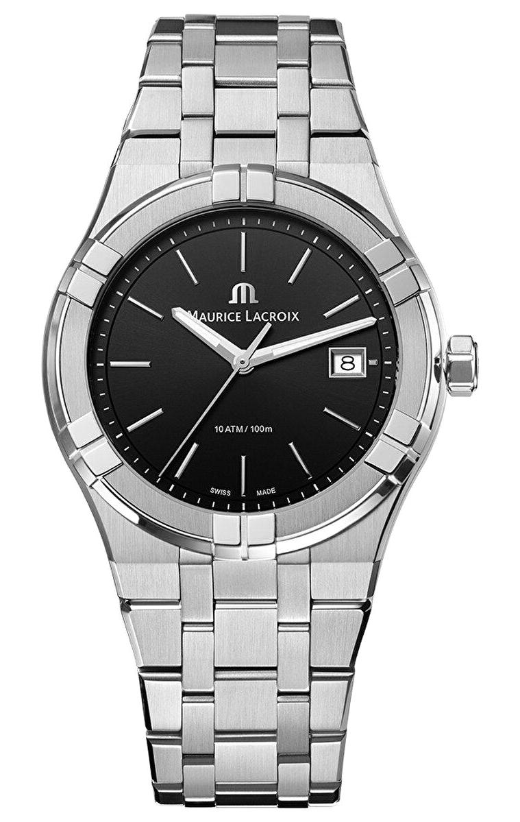 Maurice Lacroix ML-AI1108SS002330-1 Takvimli 40 mm Gri Çelik Kordon Analog Kadın Kol Saati