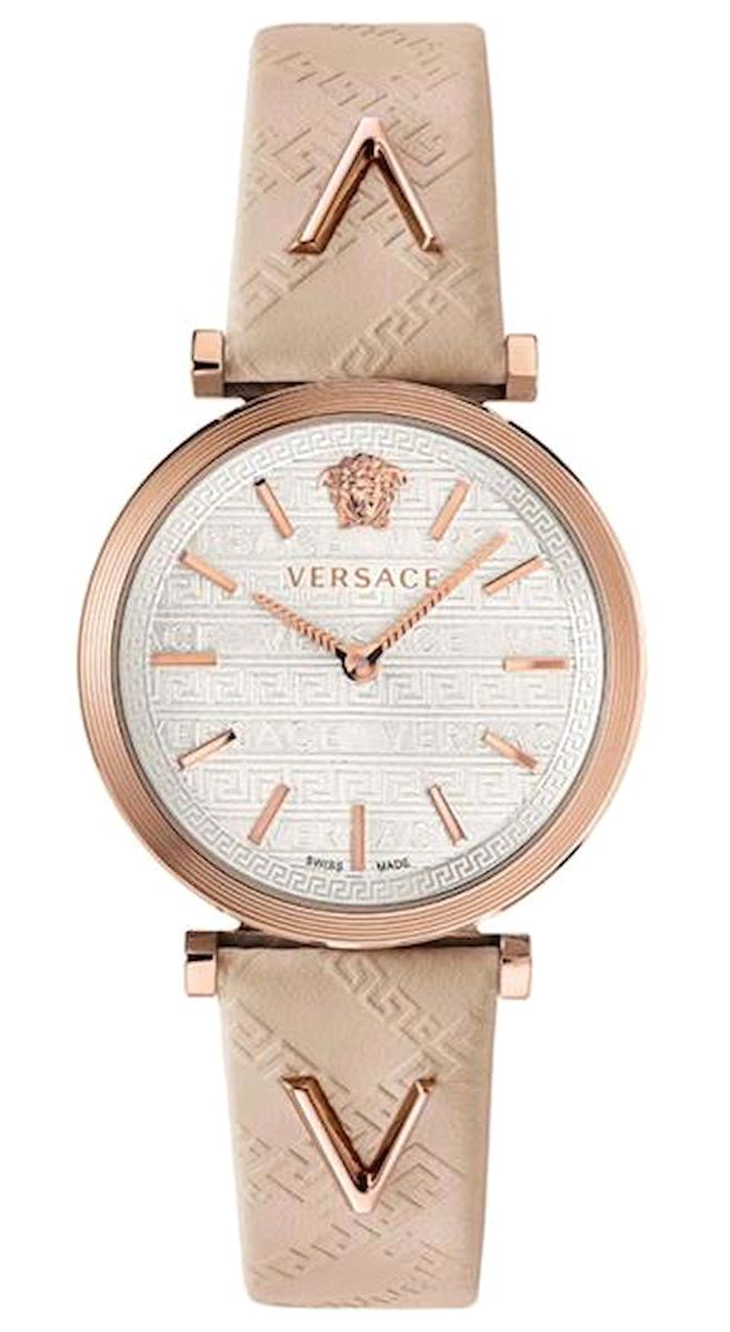 Versace VRSCVELS00419 37 mm Bej Deri Kordon Analog Kadın Kol Saati