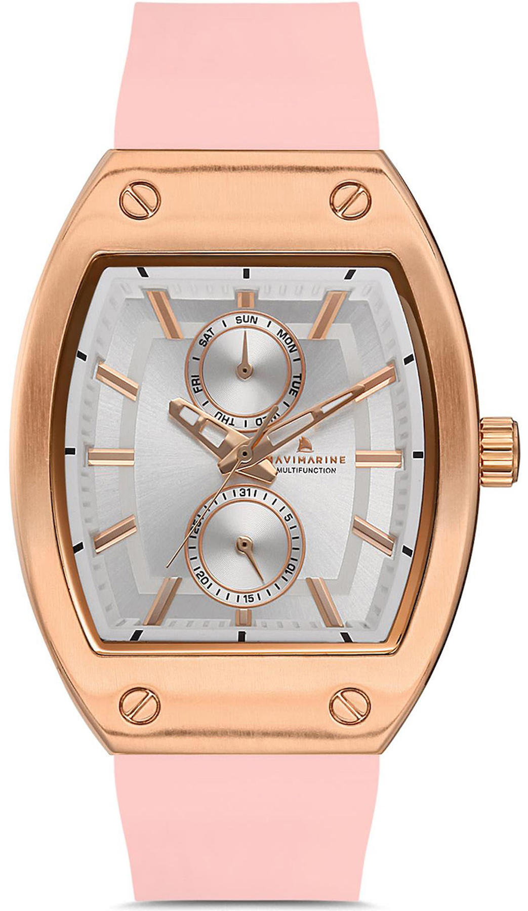 Navimarine NM136-05 Takvimli 34 mm Pembe Deri Kordon Analog Kadın Kol Saati
