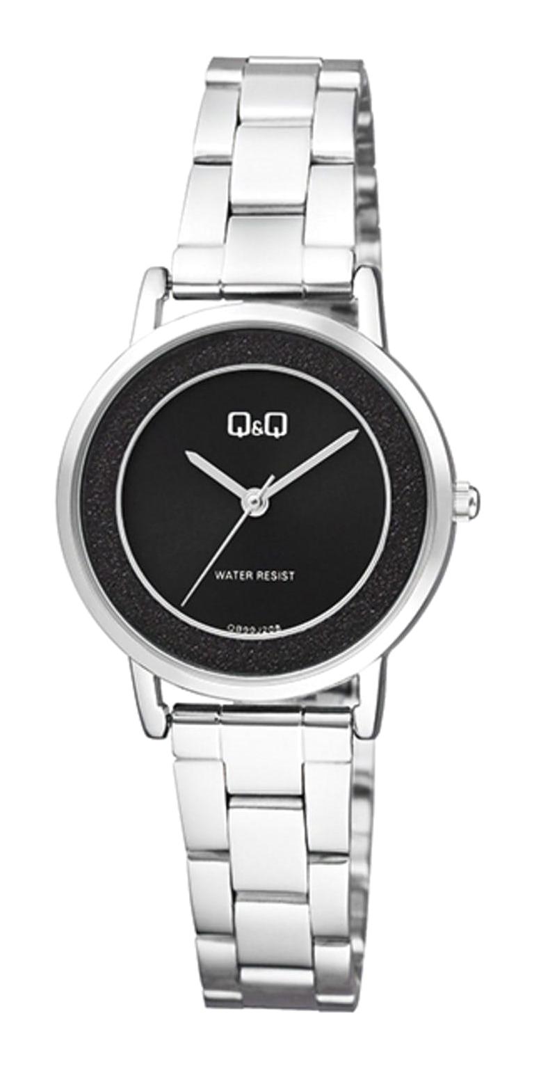 Q&Q QB99J208Y 35 mm Siyah Deri Kordon Analog Kadın Kol Saati