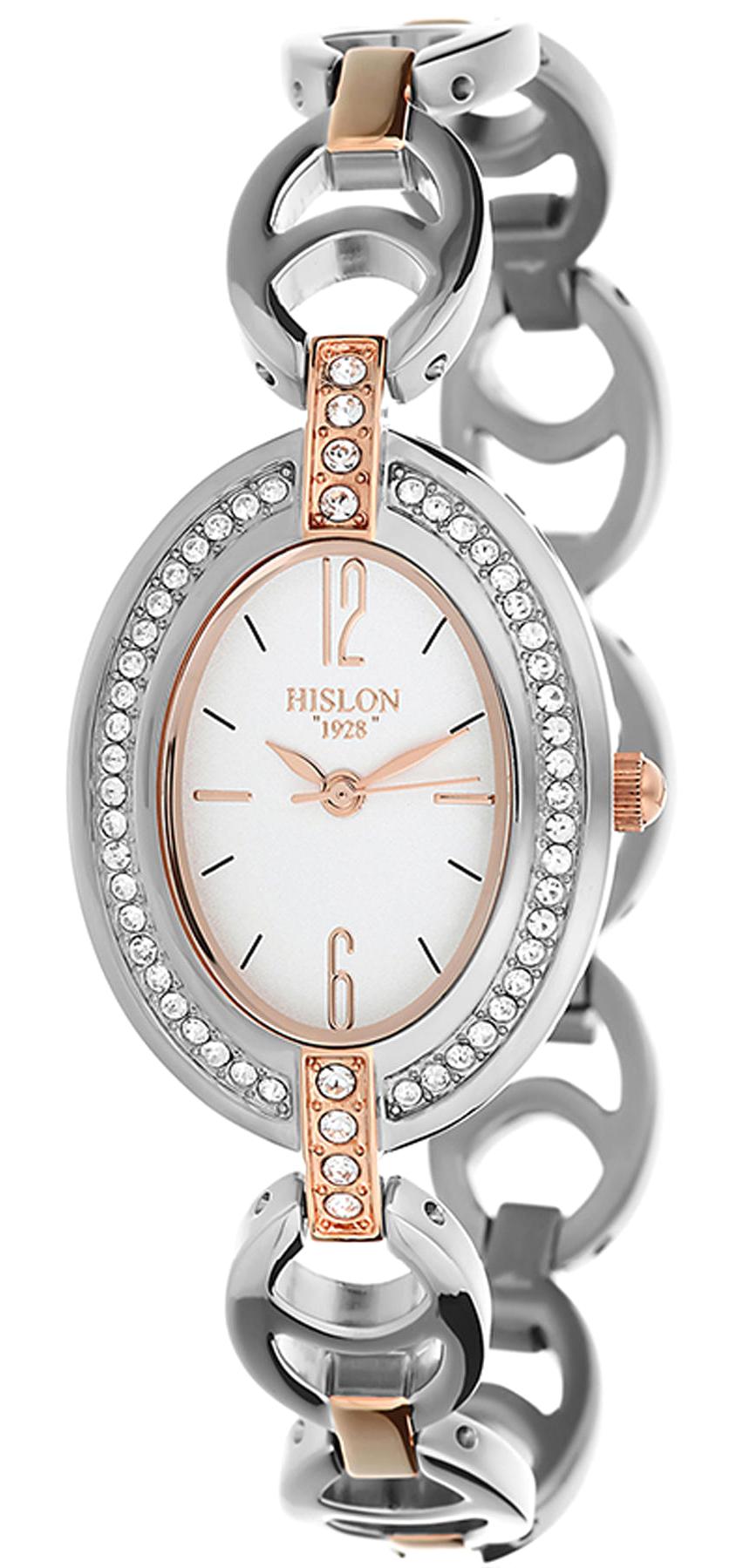 Hislon 3302-22411 24 mm Gri Çelik Kordon Analog Kadın Kol Saati