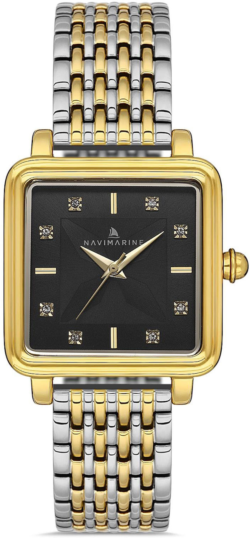 Navimarine NVM49-D2 34 mm Altın-Gri Çelik Kordon Analog Kadın Kol Saati