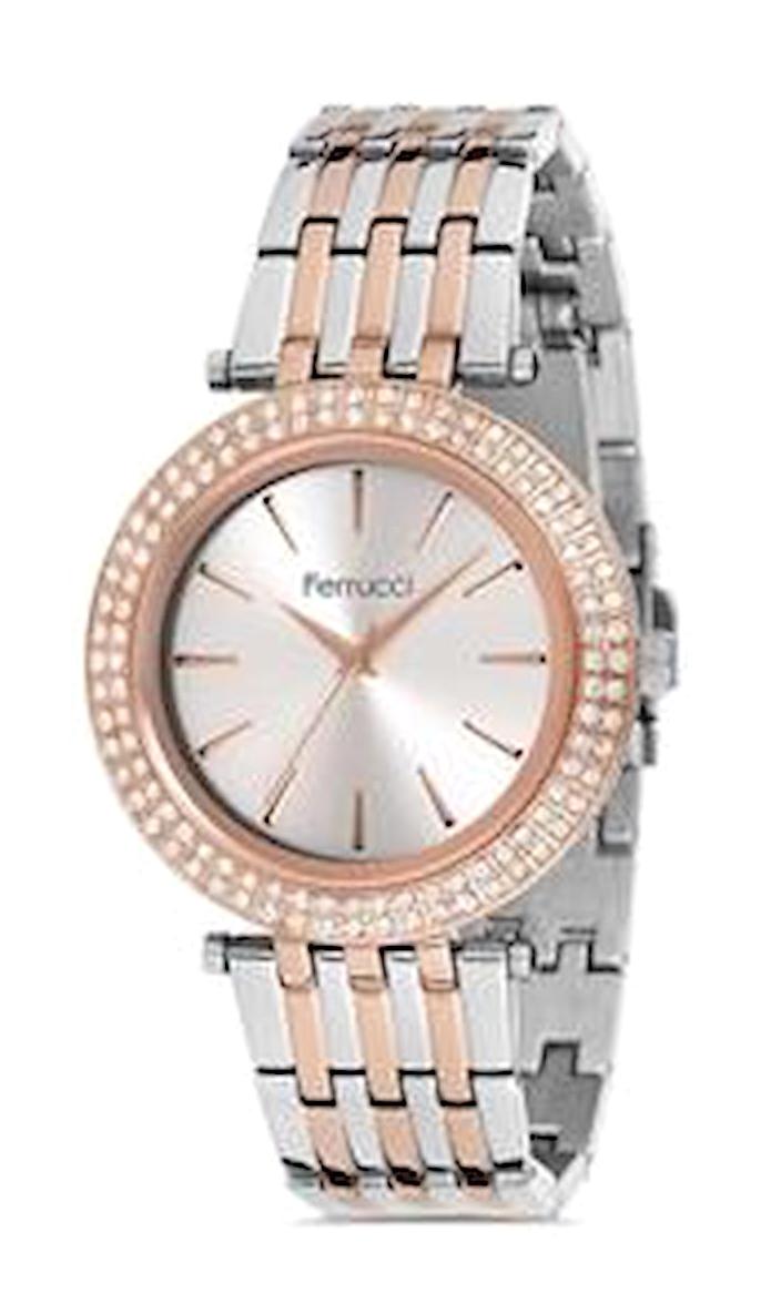Ferrucci FC.13220M.04 36 mm Gri-Rose Gold Metal Kordon Analog Kadın Kol Saati
