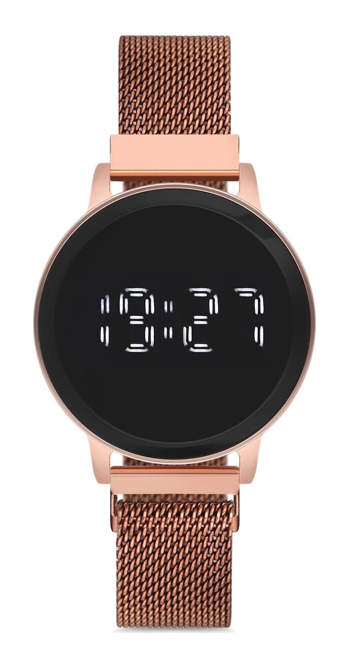 Royal Club De Polo Barcelona 35 mm Rose Gold Hasır Kordon Dijital Kadın Kol Saati