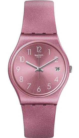 Swatch GP404 Takvimli 34 mm Pembe Silikon Kordon Analog Kadın Kol Saati