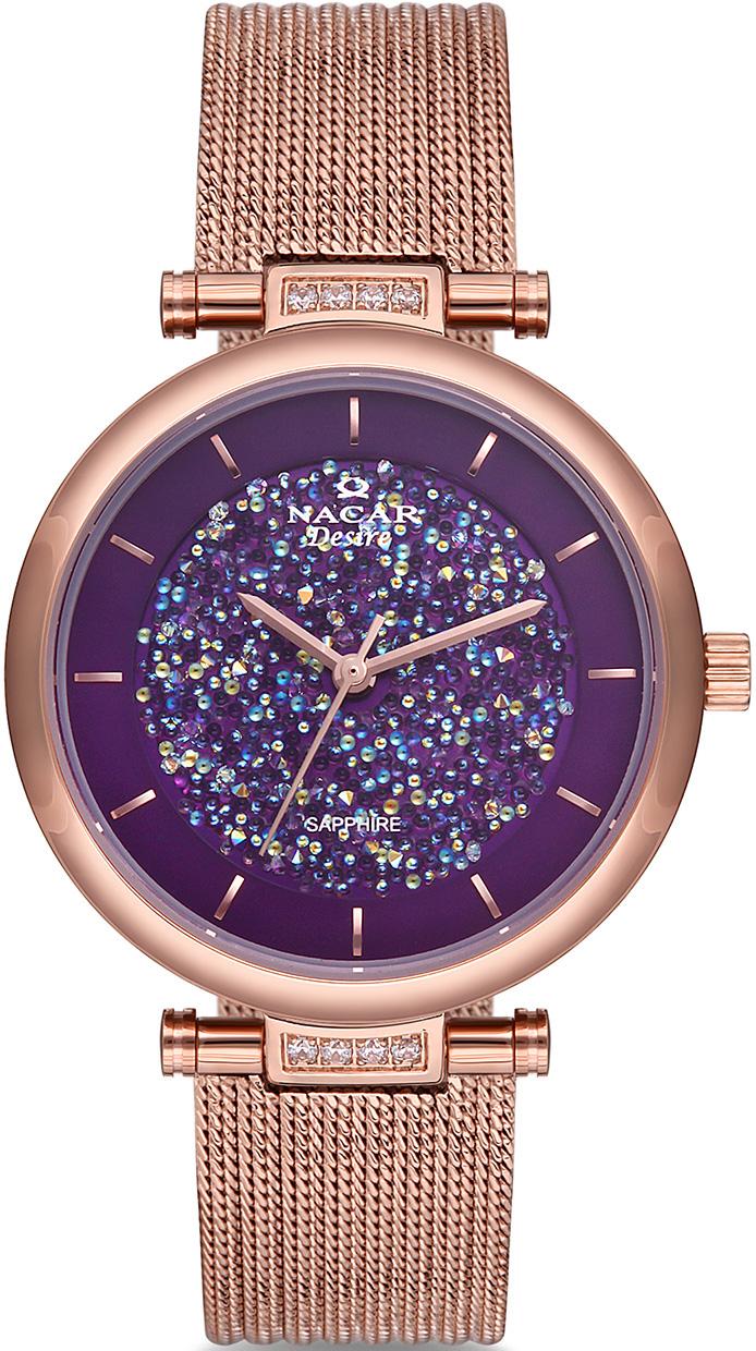 Nacar 33-398078-RPMS 33 mm Rose Gold Hasır Kordon Analog Kadın Kol Saati