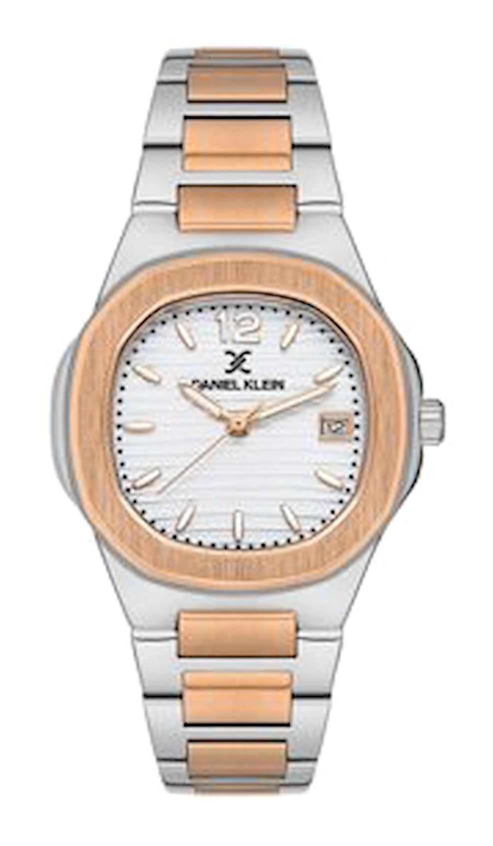 Daniel Klein DK.1.13581.6 Takvimli 34 mm Gri-Rose Gold Metal Kordon Analog Kadın Kol Saati