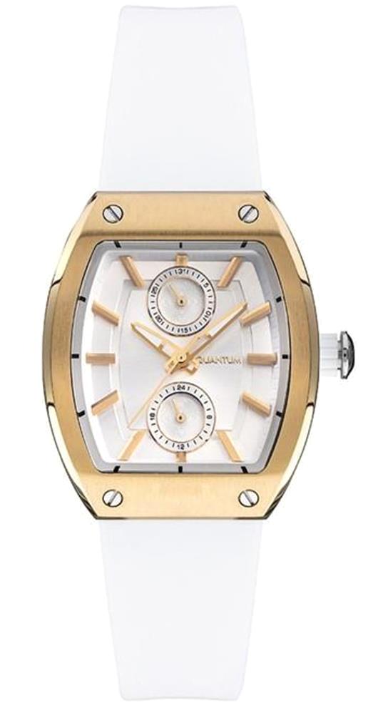Quantum IML1002.133 Takvimli 34 mm Beyaz Silikon Kordon Analog Kadın Kol Saati