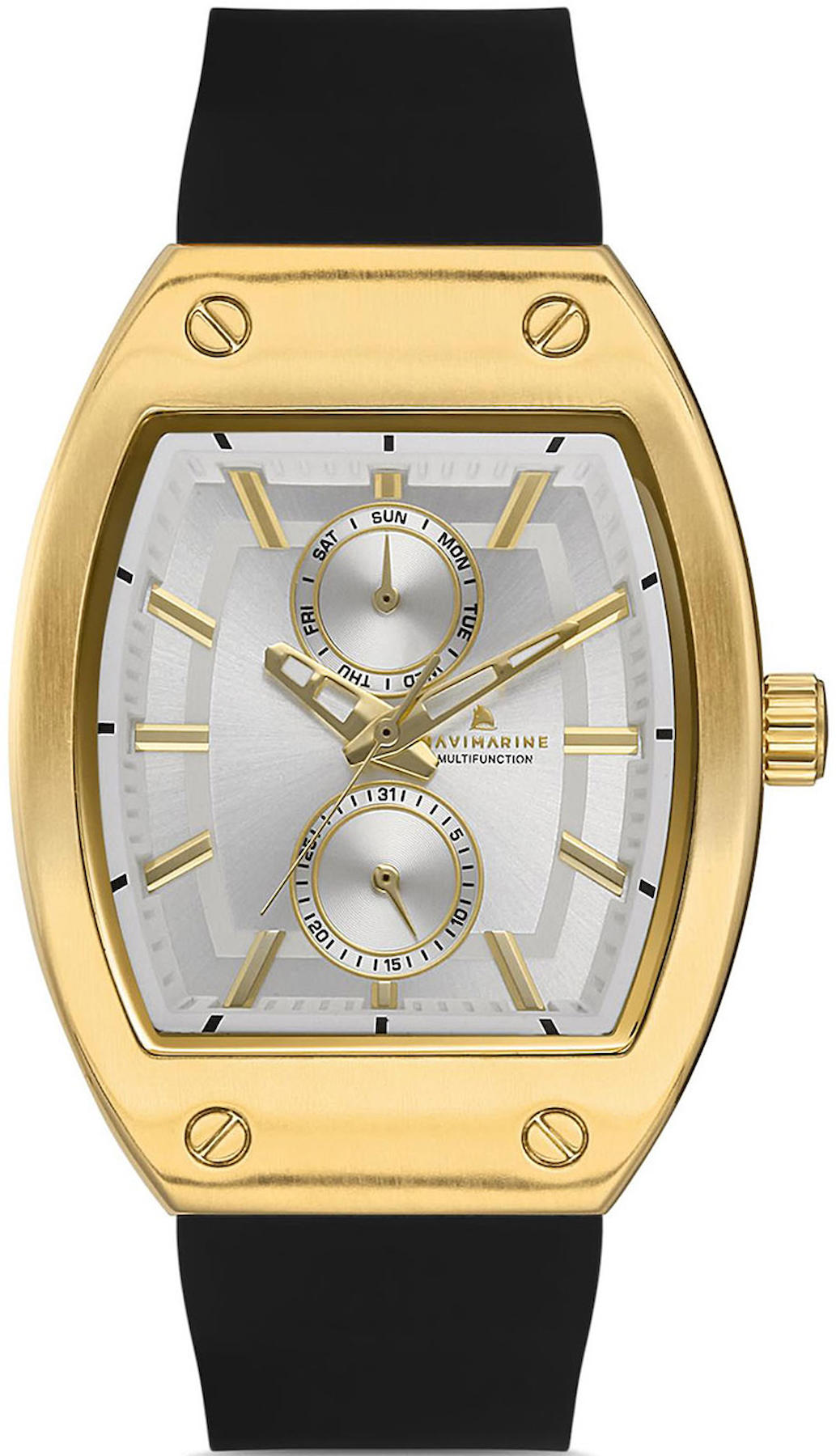 Navimarine NM136-03 Takvimli 34 mm Siyah Deri Kordon Analog Kadın Kol Saati