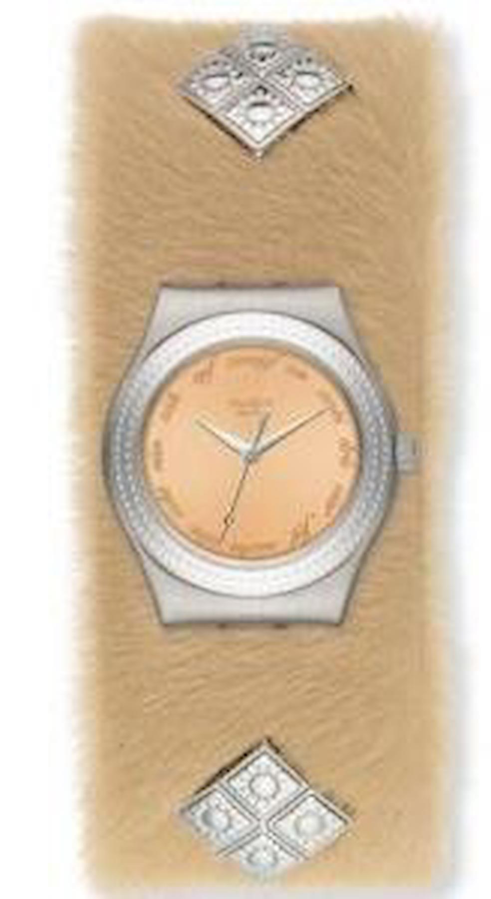 Swatch YLS147 38 mm Kahverengi Deri Kordon Analog Kadın Kol Saati