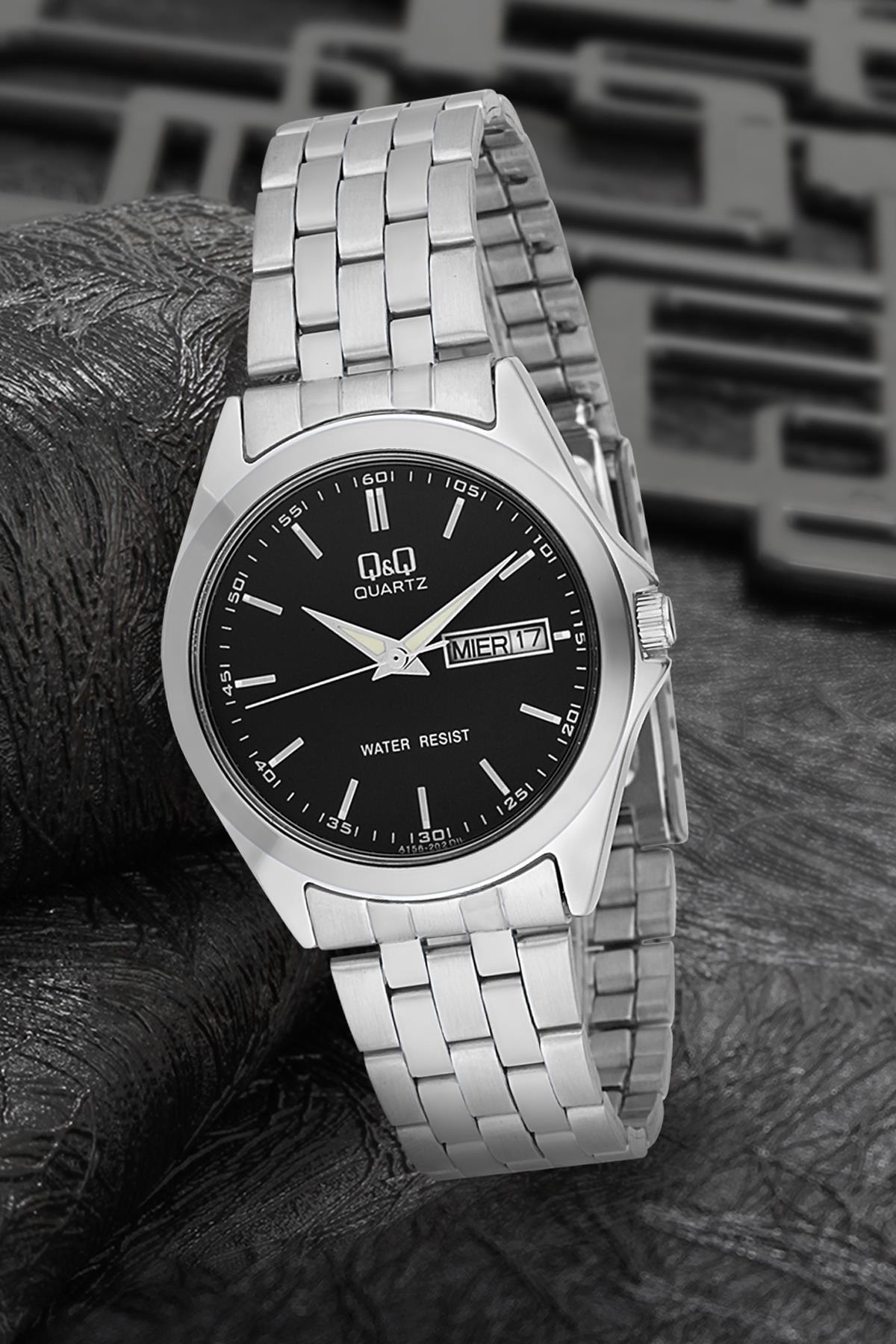Q&Q 3F133 Takvimli 36 mm Gri Metal Kordon Analog Kadın Kol Saati