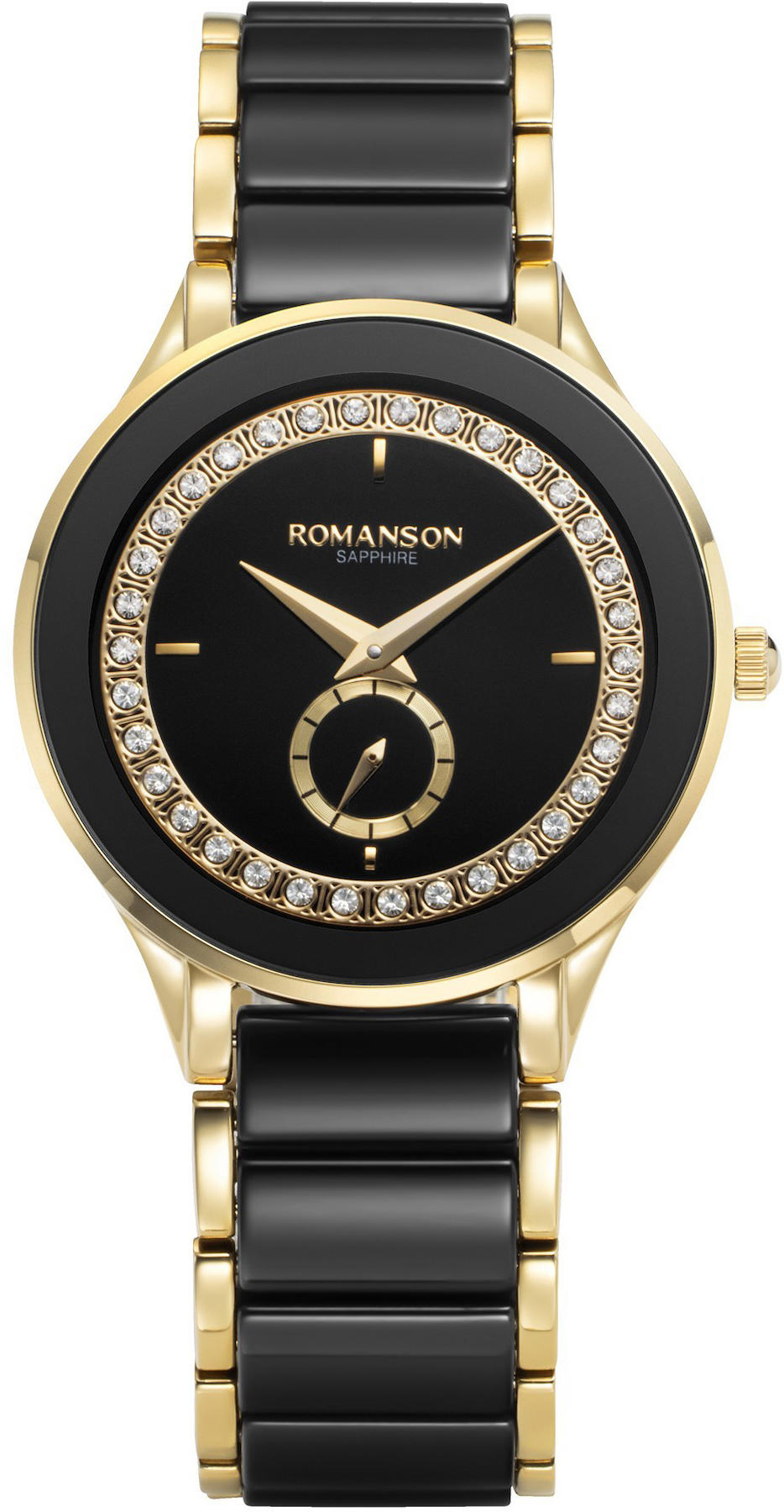 Romanson TM2B74CLBGA31G 33 mm Altın-Siyah Çelik Kordon Analog Kadın Kol Saati