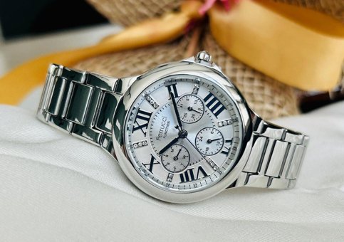 Ferrucci FCF-14386FM.1 Takvimli 33 mm Gri Çelik Kordon Analog Kadın Kol Saati