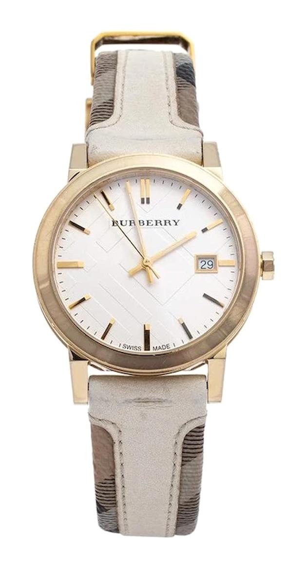 Burberry BU9015 Takvimli 38 mm Çok Renkli Deri Kordon Analog Kadın Kol Saati