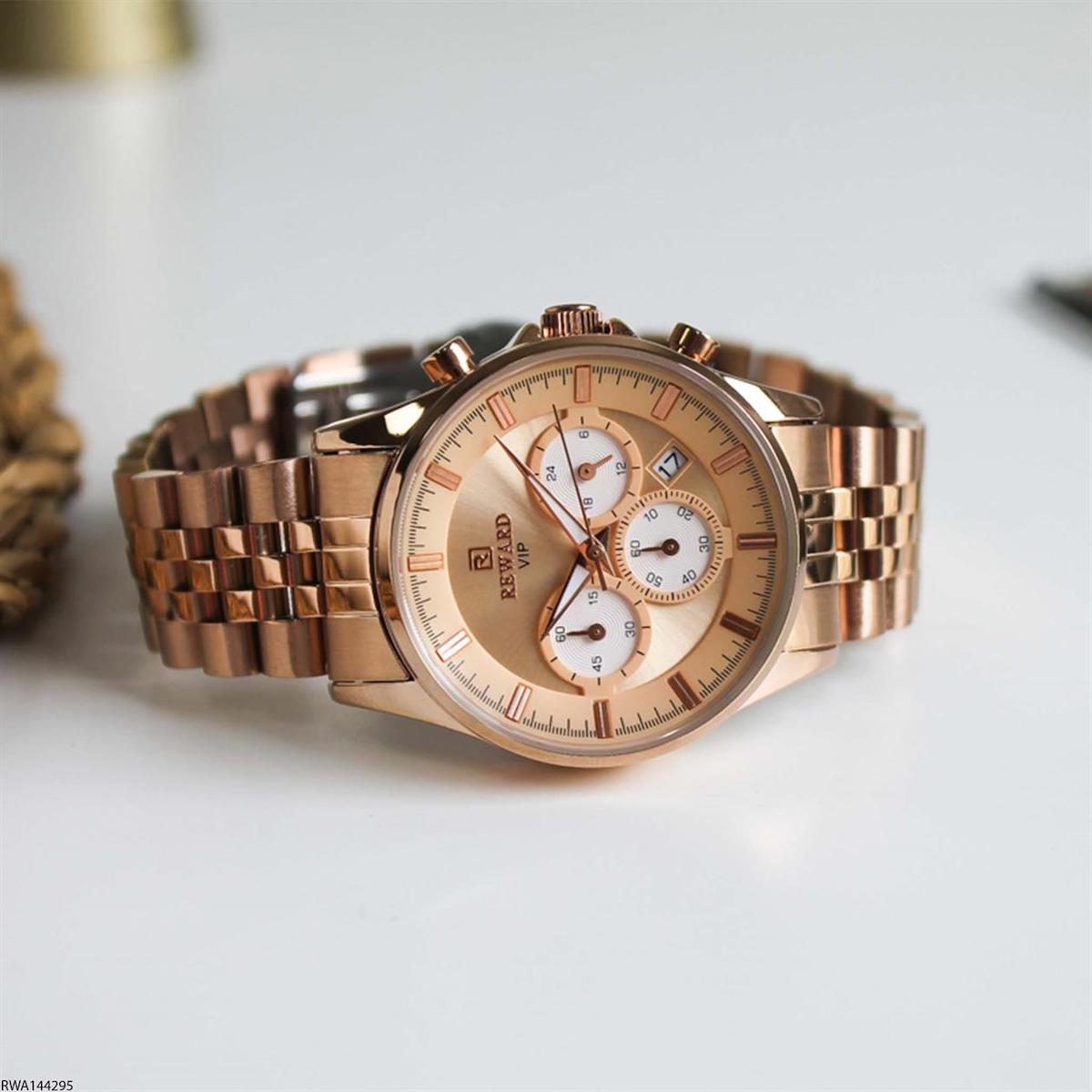 Reward RWA144295 Takvimli 36 mm Altın Çelik Kordon Analog Kadın Kol Saati