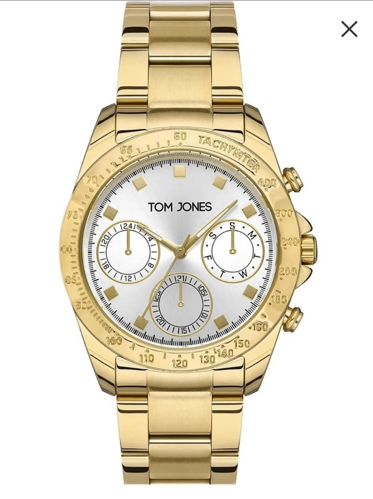Tom Jones TJ.1.2064 Takvimli 36 mm Altın Çelik Kordon Analog Kadın Kol Saati