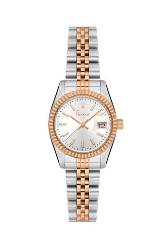 Freelook FL.1.10093.1 Takvimli 30 mm Gri-Rose Gold Çelik Kordon Analog Kadın Kol Saati