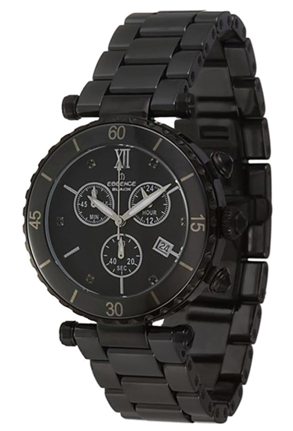 Essence DIN Takvimli 39 mm Siyah Seramik Kordon Analog Kadın Kol Saati