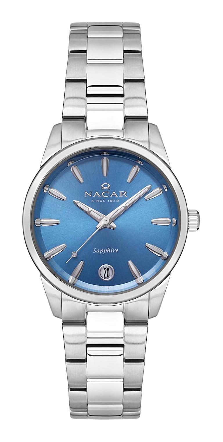 Nacar 3439B639-ALM Takvimli 30 mm Gri Metal Kordon Analog Kadın Kol Saati