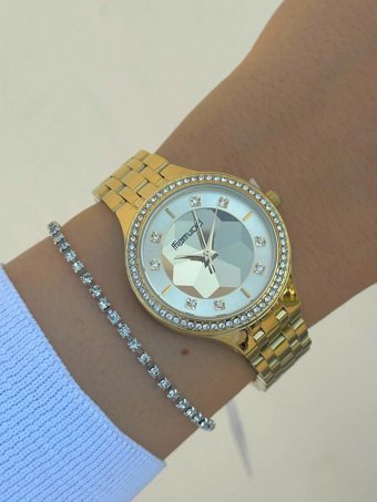 Ferrucci FRC.FT.1.114 37 mm Altın Çelik Kordon Analog Kadın Kol Saati