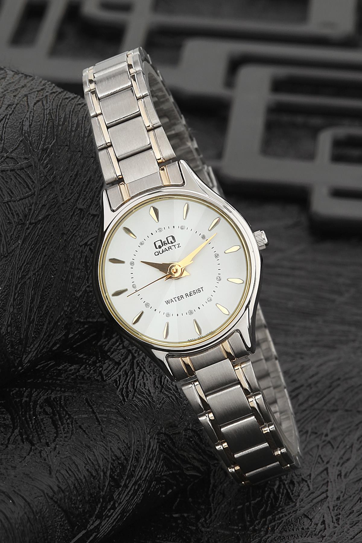 Q&Q 3G769 36 mm Gri Metal Kordon Analog Kadın Kol Saati