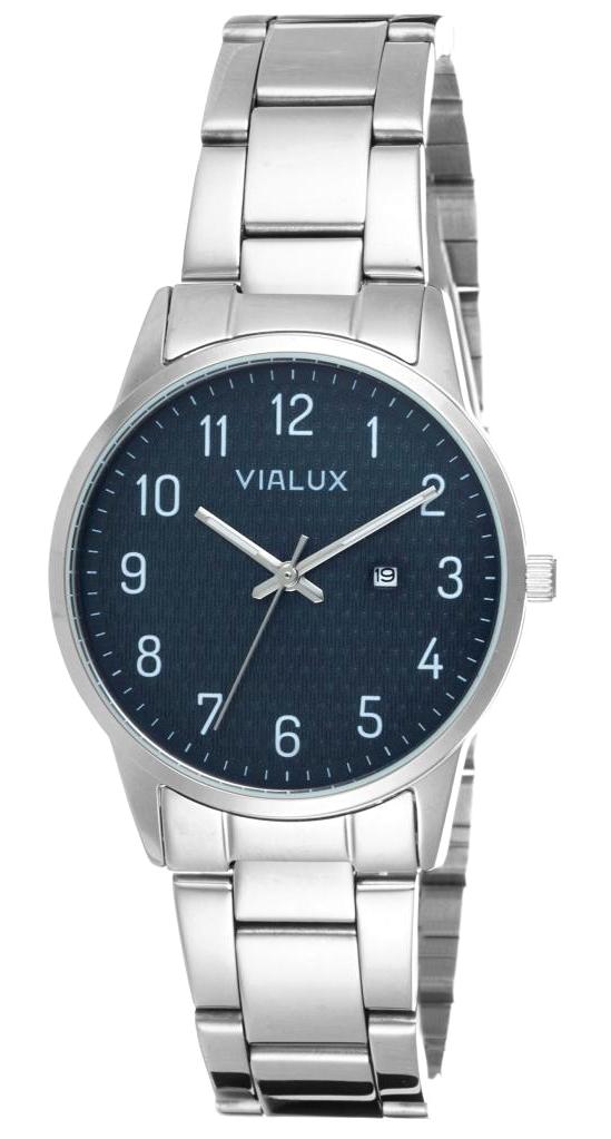 Vialux AJ550S-11SS Takvimli 40 mm Gri Çelik Kordon Analog Kadın Kol Saati