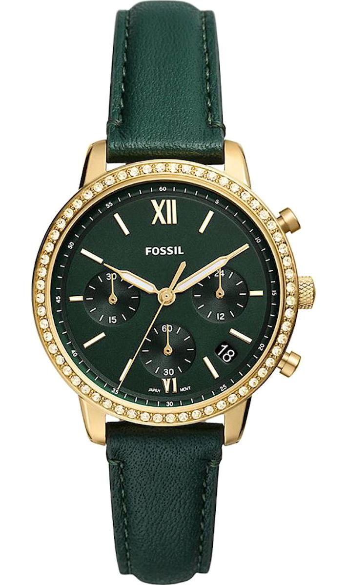 Fossil FES5239 38 mm Yeşil Deri Kordon Analog Kadın Kol Saati