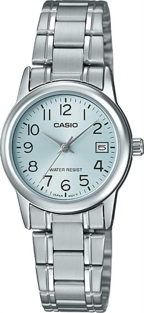 Casio LTP-V002D-2BUDF Takvimli 25 mm Gri Çelik Kordon Analog Kadın Kol Saati