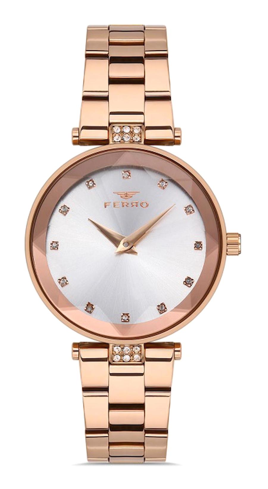 Ferro FL21297A-C 34 mm Rose Gold Metal Kordon Analog Kadın Kol Saati