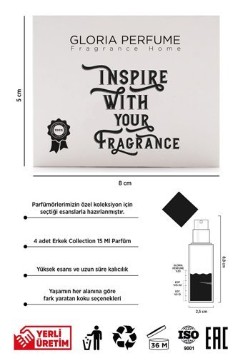 Gloria Perfume Inspire With Your Fragrance 4 Parça Mini Erkek Parfüm Seti EDP