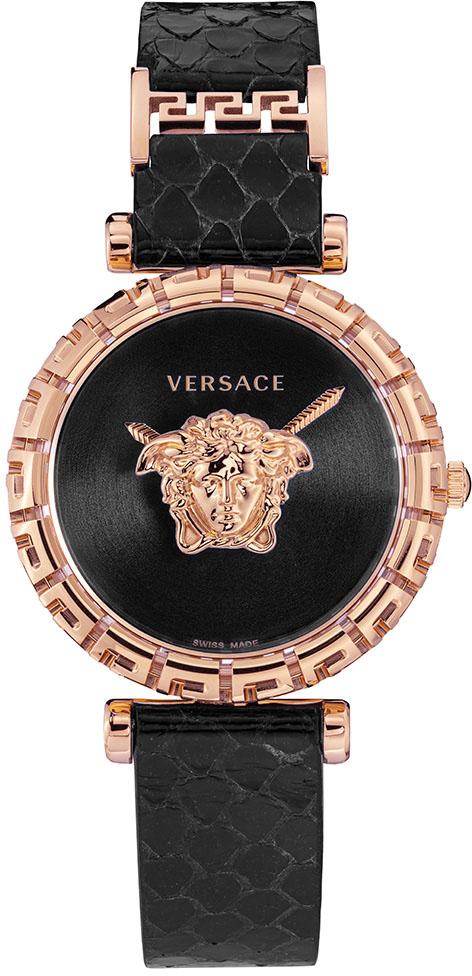 Versace VRSCVEDV00719 37 mm Siyah Deri Kordon Analog Kadın Kol Saati