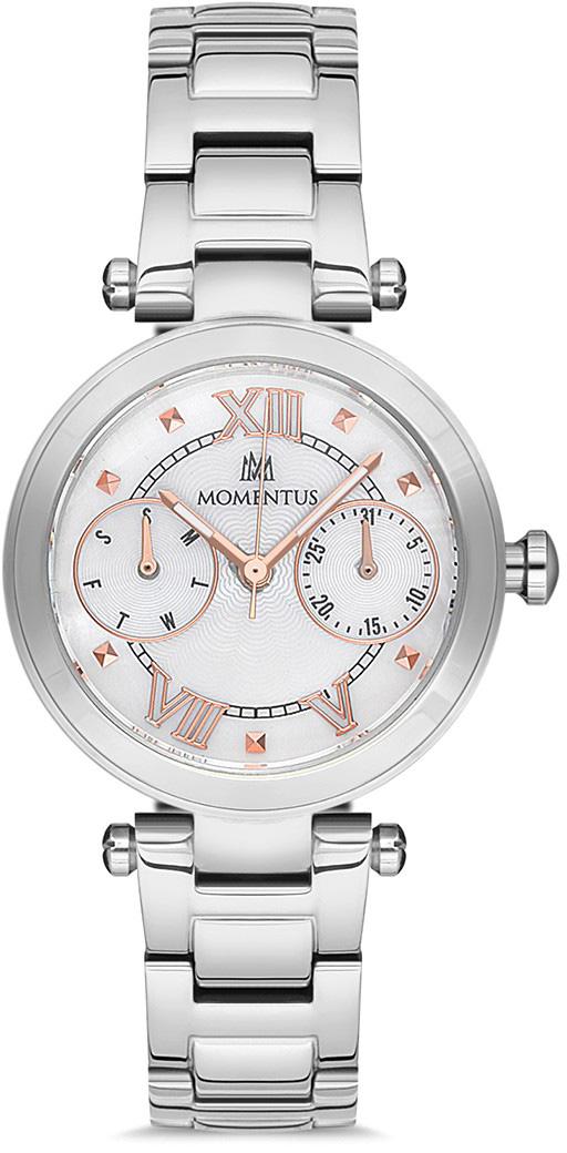 Momentus CS374S-02SR Takvimli 32 mm Gri Çelik Kordon Analog Kadın Kol Saati