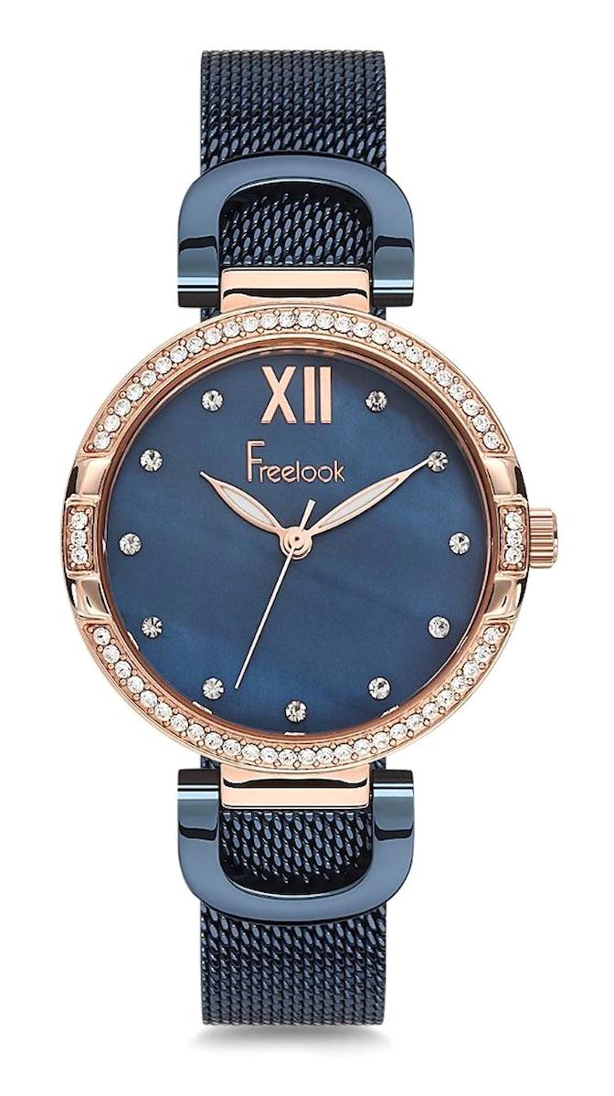Freelook F.8.1009.04 34 mm Lacivert Metal Kordon Analog Kadın Kol Saati