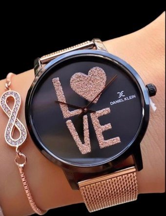 Daniel Klein 40 mm Bakır Hasır Kordon Analog Kadın Kol Saati