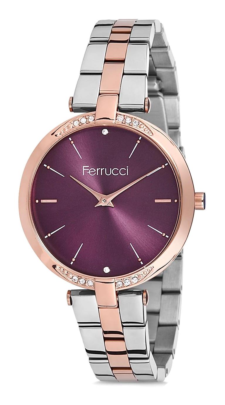 Ferrucci 9FM2150 38 mm Gri-Rose Gold Metal Kordon Analog Kadın Kol Saati