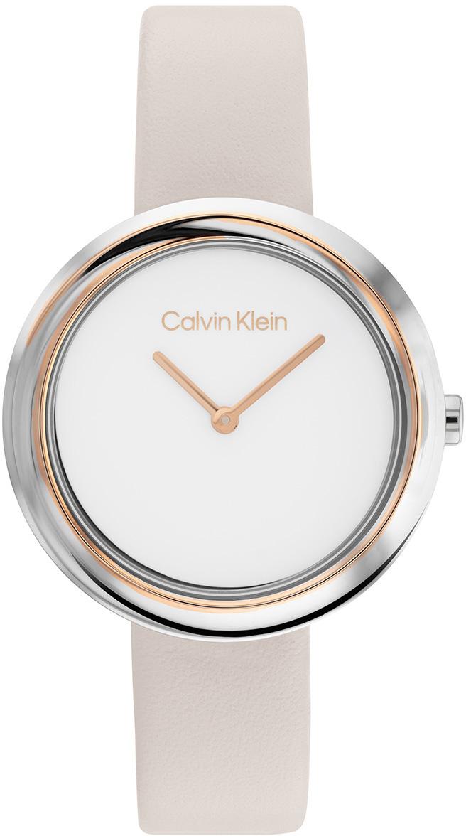 Calvin Klein CK25200094 34 mm Krem Deri Kordon Analog Kadın Kol Saati